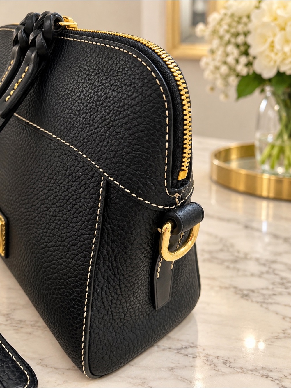 NWOT, Dooney & Bourke Black Pebbled Leather Cameron Crossbody & Matching Wallet - Picture 2 of 14